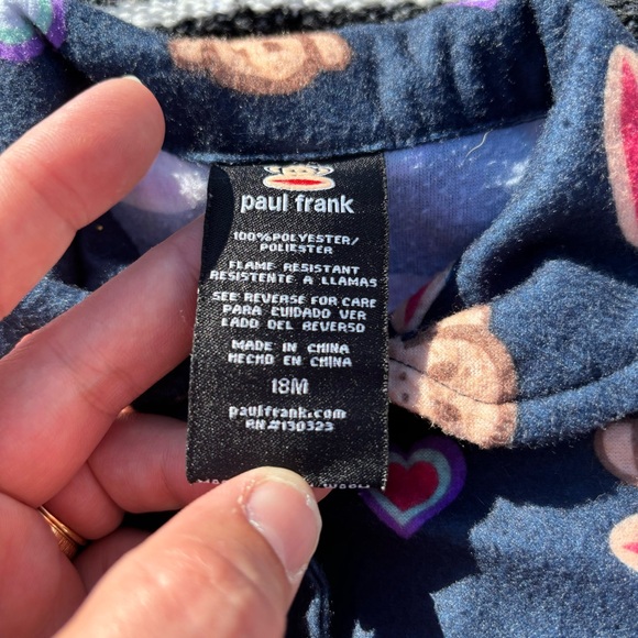 VINTAGE Y2K PAUL FRANK SOCK MONKEY GRAPHIC PRINT PAJAMAS SIZE 18 MONTHS - Picture 7 of 7